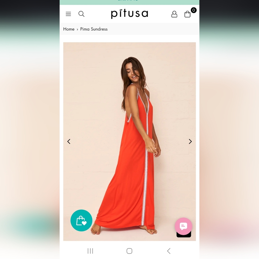 Pitusa Puma Sundress Blood orange Petite
